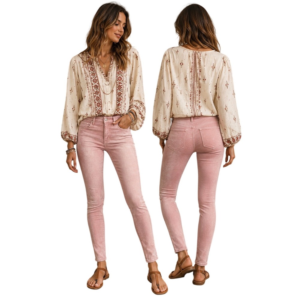 Pilcro and the Letterpress Velvet High Rise Jeans Size 30 Blush Velvet Luxe